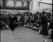 Female Civilians Modelling at a Fashion Show on the Deck of an Ocean Liner, 1926. Creator: British Pathe Ltd