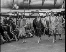 Female Civilians Modelling at a Fashion Show on the Deck of an Ocean Liner, 1926. Creator: British Pathe Ltd