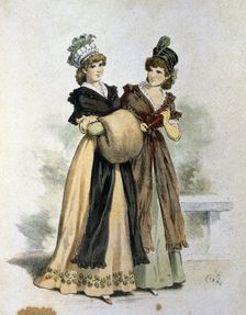 Female costumes from 1798. Creator: Planas, Eusebi (1833-1897)