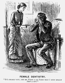 Female Dentistry 1879. Creator: George du Maurier