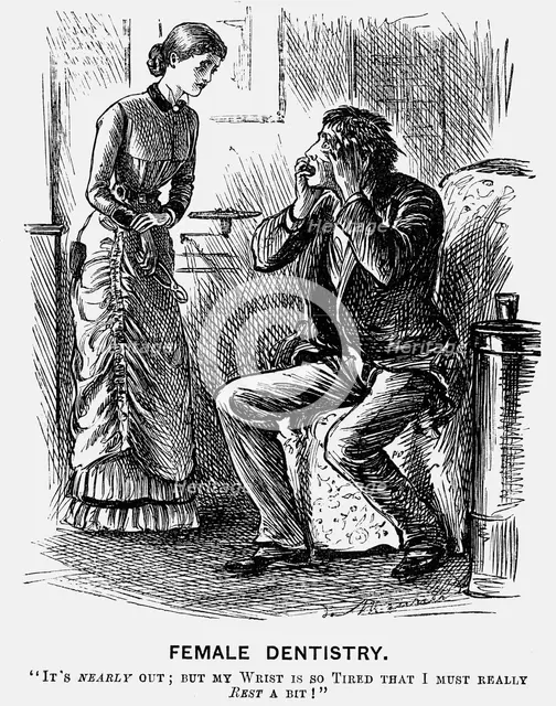 'Female Dentistry', 1879. Creator: George du Maurier.