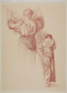 Female - Drapery Studies, Studies of female Drapery seen from the back, 1867-69. Creator: Sir Edward Coley Burne-Jones