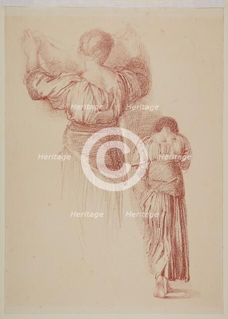 Female - Drapery Studies, Studies of female Drapery seen from the back, 1867-69. Creator: Sir Edward Coley Burne-Jones.