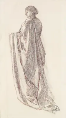 Female - Drapery Study - background figure for St Theophilus and the Angel? 1864-65. Creator: Sir Edward Coley Burne-Jones