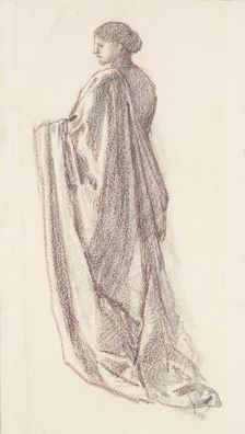 Female - Drapery Study - background figure for St Theophilus and the Angel? 1864-65. Creator: Sir Edward Coley Burne-Jones