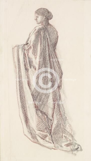 Female - Drapery Study - background figure for St Theophilus and the Angel? 1864-65. Creator: Sir Edward Coley Burne-Jones.