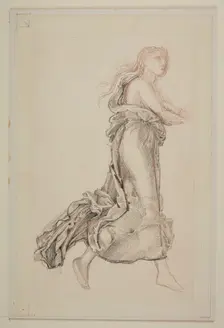 Female - Drapery Study of Flying Drapery, 1865-66. Creator: Sir Edward Coley Burne-Jones