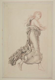 Female - Drapery Study of Flying Drapery, 1865-66. Creator: Sir Edward Coley Burne-Jones