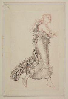 Female - Drapery Study of Flying Drapery, 1865-66. Creator: Sir Edward Coley Burne-Jones