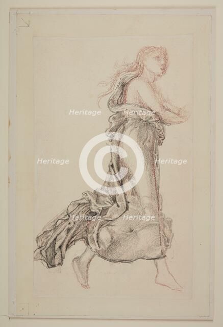 Female - Drapery Study of Flying Drapery, 1865-66. Creator: Sir Edward Coley Burne-Jones.