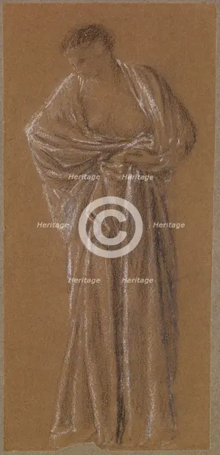 Female - Drapery Study of standing female Figure, 1864-65. Creator: Sir Edward Coley Burne-Jones.