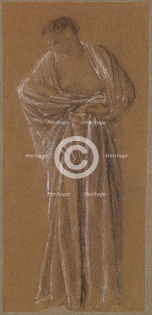 Female - Drapery Study of standing female Figure, 1864-65. Creator: Sir Edward Coley Burne-Jones.