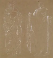 Female - Drapery Study of two Standing Figures, 1865-1868. Creator: Sir Edward Coley Burne-Jones