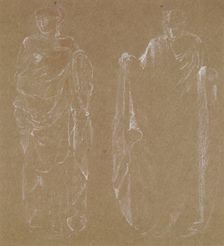 Female - Drapery Study of two Standing Figures, 1865-1868. Creator: Sir Edward Coley Burne-Jones