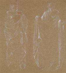 Female - Drapery Study of two Standing Figures, 1865-1868. Creator: Sir Edward Coley Burne-Jones