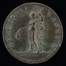 Female Figure with Purse and Scepter [reverse], c. 1450. Creator: Paolo da Ragusa