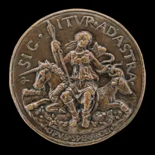 Female Figure and Serpent [reverse], c. 1490/1495. Creator: Sperandio Savelli