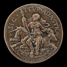 Female Figure and Serpent [reverse], c. 1490/1495. Creator: Sperandio Savelli