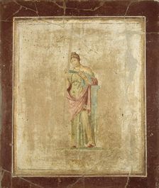 Female Figure (Calliope) , 1st century. Creator: Roman-Pompeian wall painting