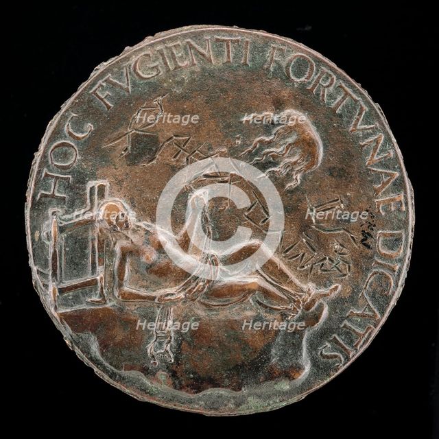 Female Figure Holding a Bridle [reverse], probably after 1502. Creator: Adriano Fiorentino.