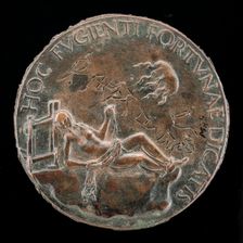 Female Figure Holding a Bridle [reverse], probably after 1502. Creator: Adriano Fiorentino
