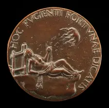 Female Figure Holding a Bridle [reverse], probably after 1502. Creator: Adriano Fiorentino