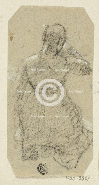 Female Figure Kneeling, Seen from Behind, n.d. Creator: Unknown.