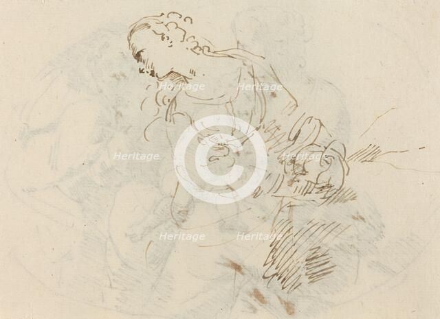 Female Figure (Penitent Magdalene?) [verso]. Creator: Donato Creti.