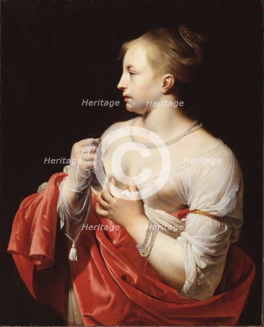 Female Figure, possibly Lucretia, mid 1650s. Creator: Caesar Boëtius van Everdingen.