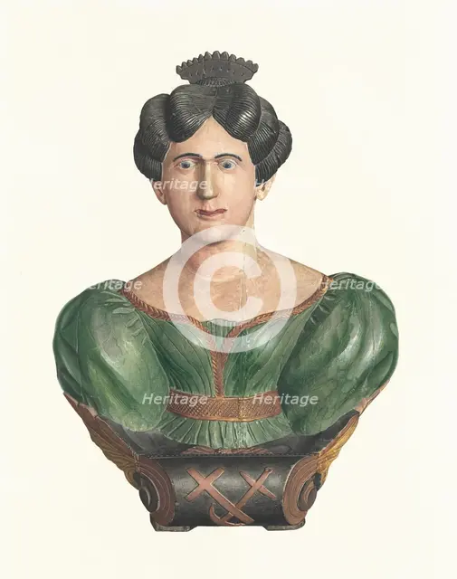 Female Figurehead Bust, c. 1938. Creator: Elizabeth Moutal.