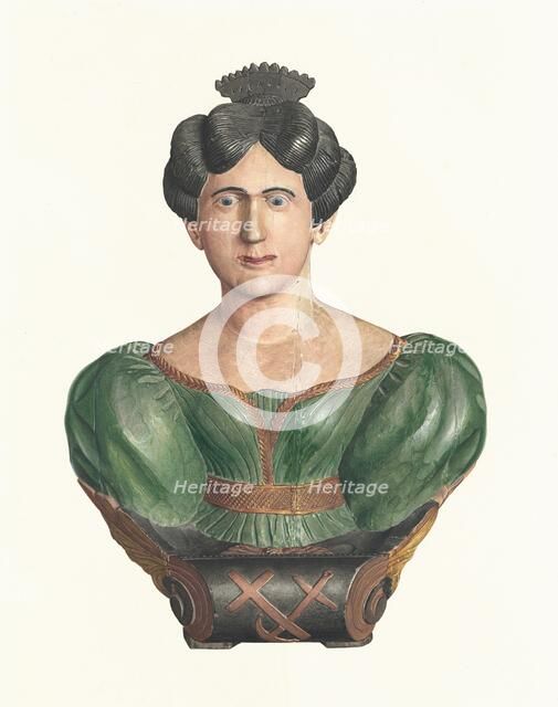 Female Figurehead Bust, c. 1938. Creator: Elizabeth Moutal.