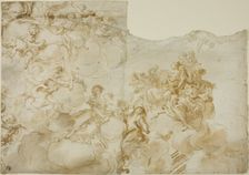 Female Figures with Putti in Clouds, n.d. Creator: Gregorio de Ferrari