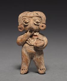 Female Figurine with Bowl, c. 400-100 BC. Creator: Unknown