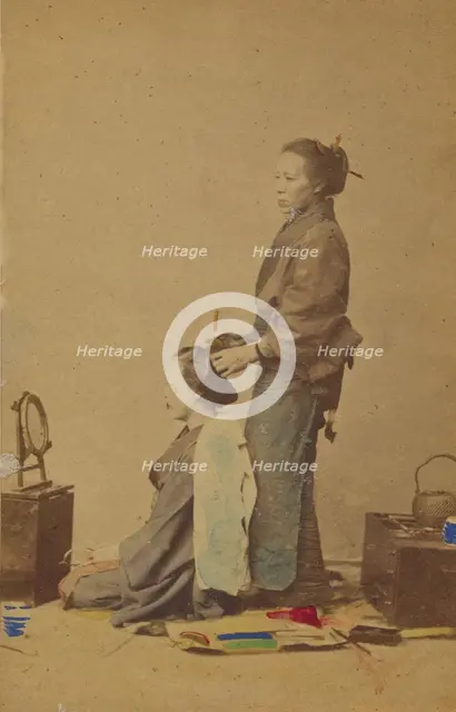 Female hair dresser, 1870-1880. Creator: Unknown.