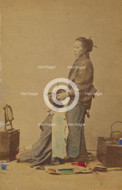 Female hair dresser, 1870-1880. Creator: Unknown.