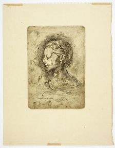 Female Head, 1860. Creator: Jean-Baptiste Carpeaux