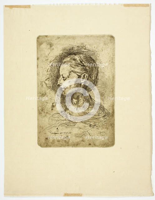 Female Head, 1860. Creator: Jean-Baptiste Carpeaux.