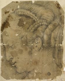 Female Head in Profile to Left, c. 1541. Creator: Unknown