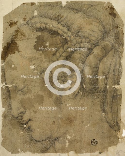 Female Head in Profile to Left, c. 1541. Creator: Unknown.