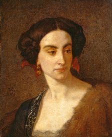 Female head (Opera Singer Mademoiselle Poinsot), 1853. Creator: Couture, Thomas (1815-1879)