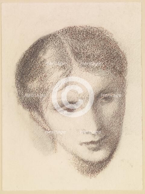 Female - Head Study of a Woman, 1864-1865. Creator: Sir Edward Coley Burne-Jones.
