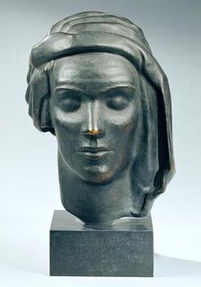 Female head with turban (Edwarda), 1935. Creator: Viktor Planckh