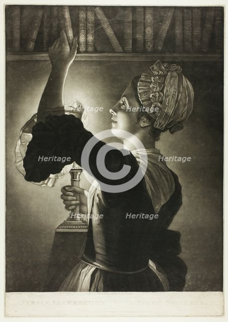 Female Lucubration: Étude Nocturne, 1772. Creator: Philip Dawe.