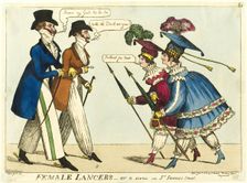 Female Lancers - or A Scene in St. James's Street, published January, 1819. Creator: Isaac Robert Cruikshank