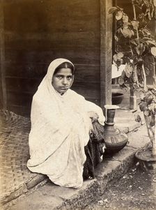 Female patient recovering from bubonic plague, during the outbreak in Karachi, India, 1897. Creator: Unknown