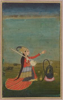 Female performer with tanpura, 18th century. Creator: Unknown