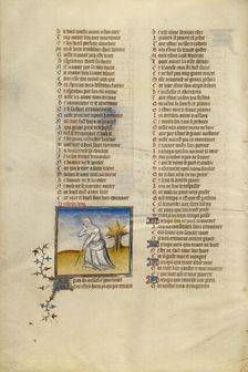 Female Personification of Old Age; Roman de la Rose, about 1405. Creator: Unknown