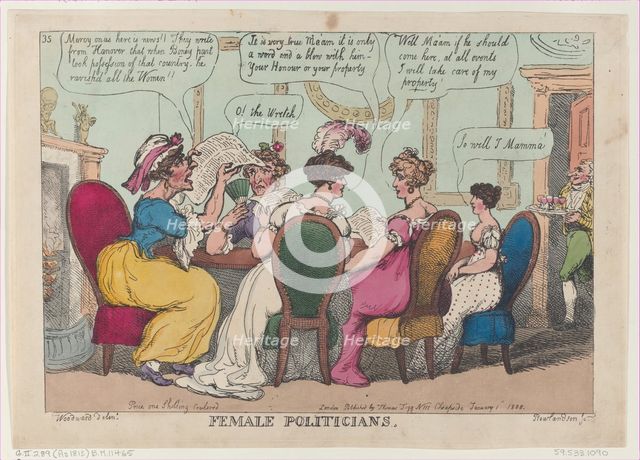 Female Politicians, January 1, 1808., January 1, 1808. Creator: Thomas Rowlandson.