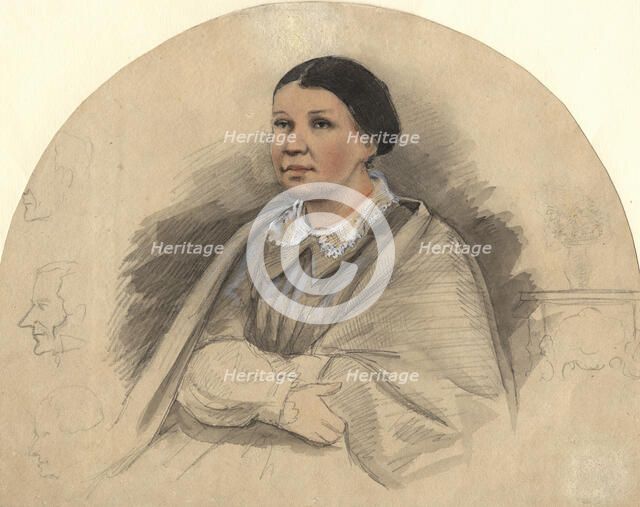 Female portrait, 2nd half of 19th century. Creator: Mikhail Znamensky.