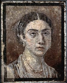 Female portrait of a poet, mosaic found in Pompeii